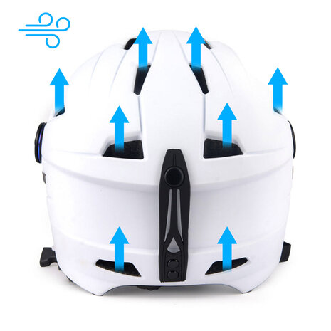 Skihelm Vizorz wit  - Incl hoes, vizier oranje en vizier grijs/goud - Maat L