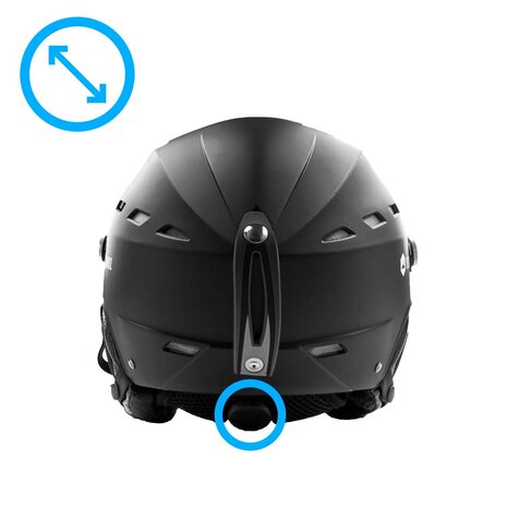 Skihelm Vizorz Lux zwart - Dubbel vizier (zilver en oranje) en hoes - Maat L