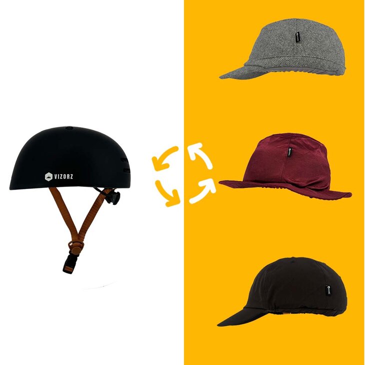 Vizorz SwitchCap fietshelm - Brown sunny classic