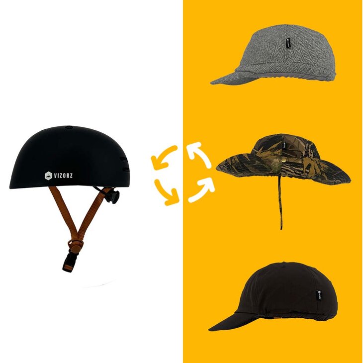 Vizorz SwitchCap fietshelm - Camel urban