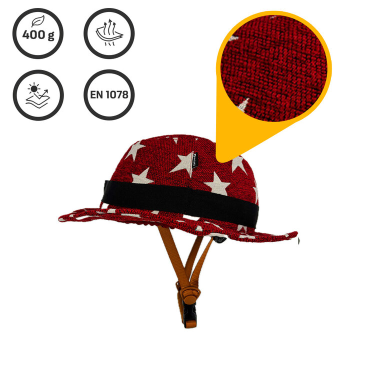 Vizorz SwitchCap fietshelm - Red stars stylish