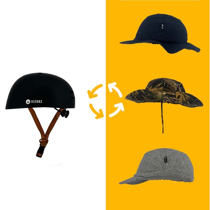 Vizorz SwitchCap fietshelm - Brown base cap