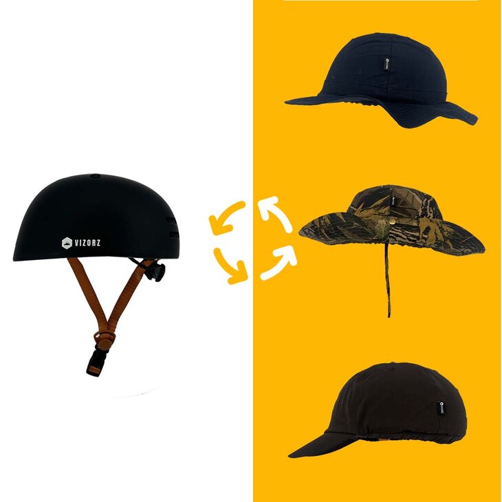 Vizorz SwitchCap fietshelm - Grey woolly cap