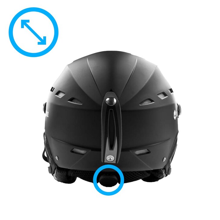 Skihelm Vizorz Lux zwart - Dubbel vizier (zilver en oranje) en hoes - Maat M